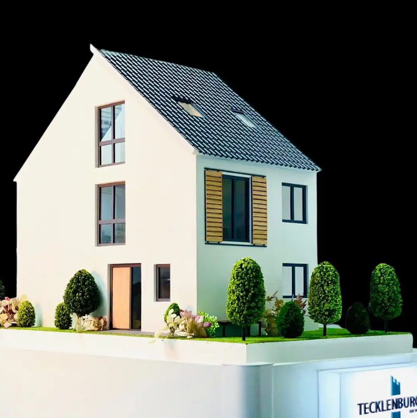 Modelo de arquitectura Tecklenburg 1:25: Vista realista de los detalles del diseño de la villa