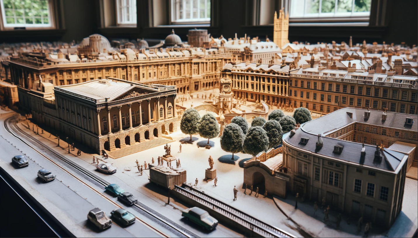Modelo arquitectónico detallado de un edificio moderno, elaborado por Ari Model en Madrid.