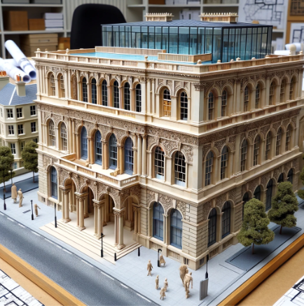 Una maqueta arquitectónica detallada creada por Ari Maqueta en Madrid.