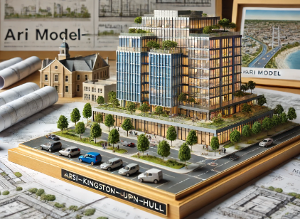 Modelo arquitectónico construido por Ari Maqueta en Oviedo.