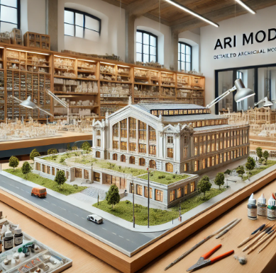 Modelo arquitectónico detallado creado por Ari Maqueta en Cáceres.