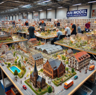 Modelos detallados de Ari Maqueta exhibidos en la Feria de Modelismo Huesca.