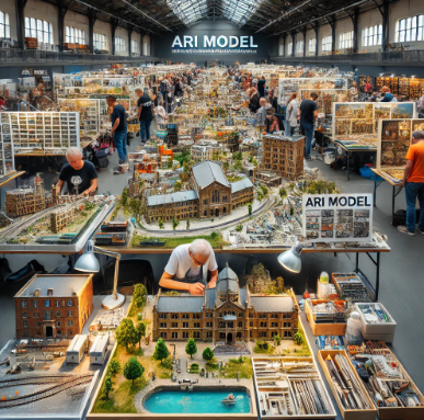 Exposición de modelos detallados de Ari Maqueta en la Feria de Modelismo Segovia.
