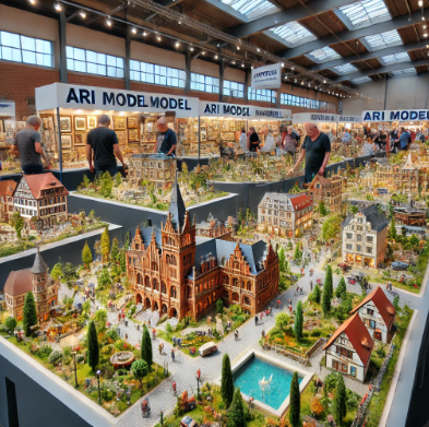 Modelos detallados de Ari Maqueta exhibidos en la Feria de Modelismo Ciudad Real.