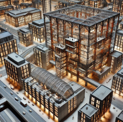 Modelo arquitectónico detallado creado por Ari Maqueta, destacando la precisión y la creatividad en Barcelona.