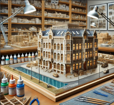 Un modelo arquitectónico detallado creado por Ari Maqueta para un proyecto en San Sebastián de los Reyes.