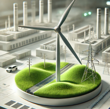 Un modelo de turbina eólica creado por Ari Maqueta: innovación en miniatura para proyectos de energía sostenible.